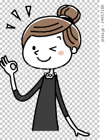 Women in mourning: OK sign Women in mourning: OK sign 24057286