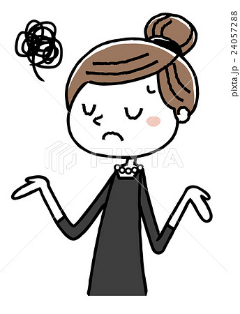 喪服を着た女性:困る 喪服を着た女性:困る 24057288