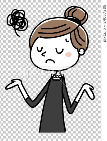 喪服を着た女性:困る 喪服を着た女性:困る 24057288