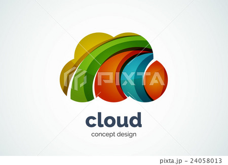 Cloud logo template, remote hard drive storage or 24058013