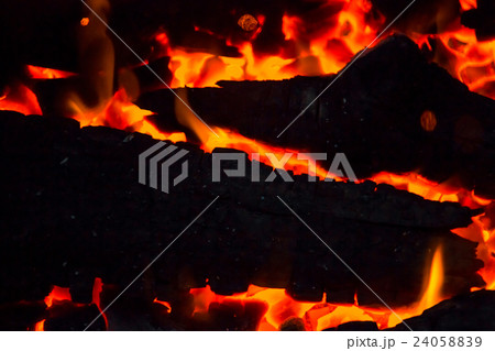 Beautiful burning fire flame background and coals 24058839