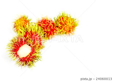 Fresh rambutan sweet fruit on white background 24060013