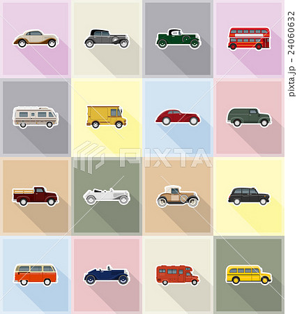 old retro transport flat icons vector illustration old retro transport flat icons vector illustration 24060632