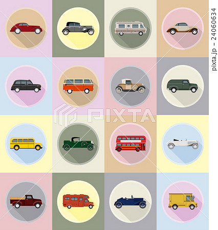 old retro transport flat icons vector illustration old retro transport flat icons vector illustration 24060634