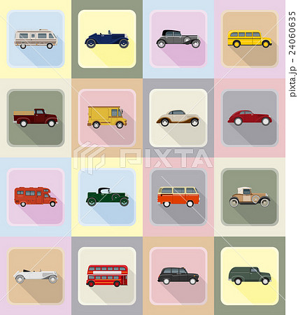 old retro transport flat icons vector illustration 24060635