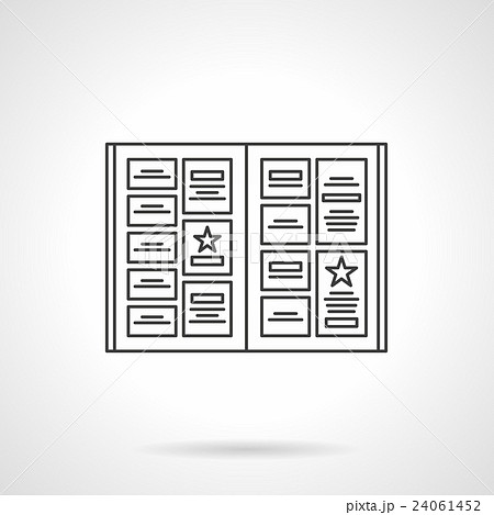 Notice board flat line vector icon 24061452