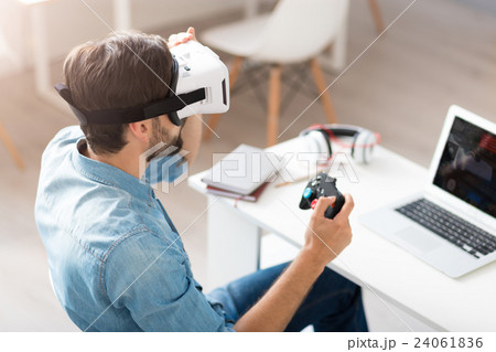 Involved man laying video games Involved man laying video games 24061836
