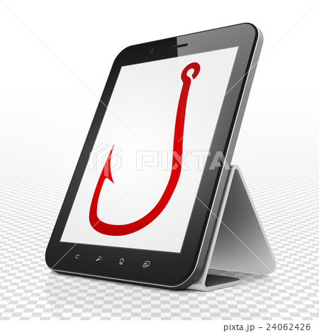 Privacy concept: Tablet Computer with Fishing Hook 24062426
