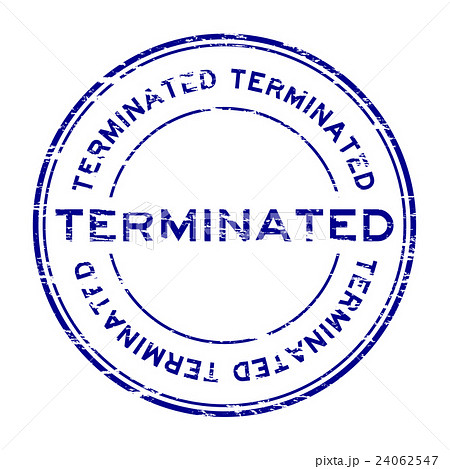 Grunge blue round terminate rubber stamp 24062547