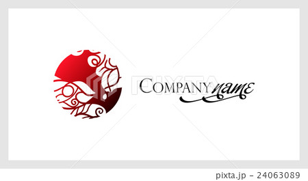 Beautiful mosaic lace logo in stamp style 24063089