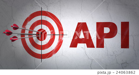 Software concept: target and Api on wall 24063862