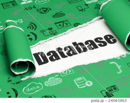 Database concept: black text Database under the 24063863