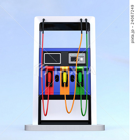 ガソリンスタンドの正面イメージ クリッピングパス付き のイラスト素材
