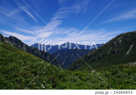 夏の北アルプス　後ろ立山連峰を望む 24069954
