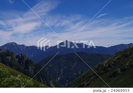 夏の北アルプス　後ろ立山連峰を望む 24069955