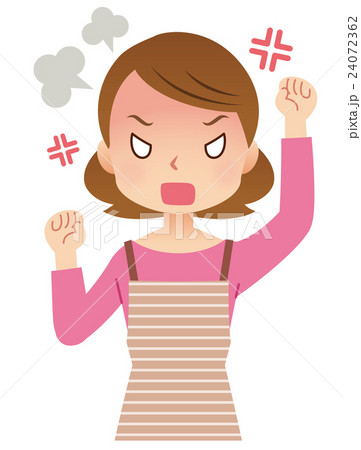 女性　主婦　表情　怒り 24072362