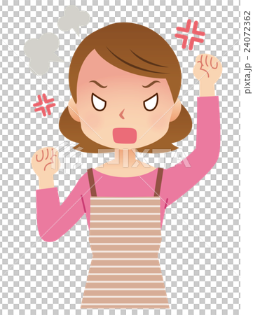 女性　主婦　表情　怒り 24072362