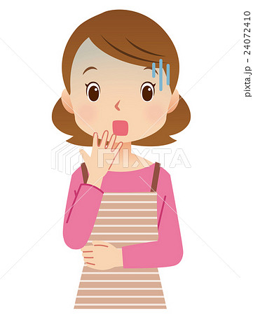 女性 主婦 表情 青ざめるのイラスト素材