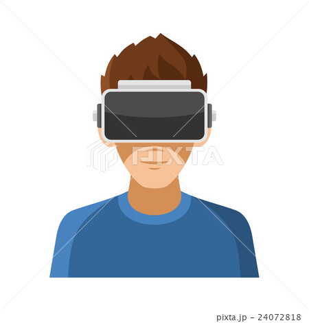 Man with Virtual Reality Headset Icon. Vector Man with Virtual Reality Headset Icon. Vector 24072818