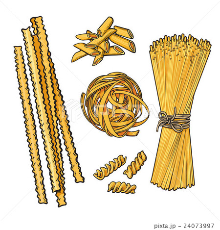Big collection of italian pasta sketch style Big collection of italian pasta sketch style 24073997