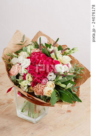 hydrangea rich bouquet. Vintage floristic hydrangea rich bouquet. Vintage floristic 24076178
