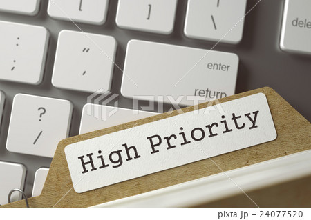 Card File with Inscription High Priority. Card File with Inscription High Priority. 24077520