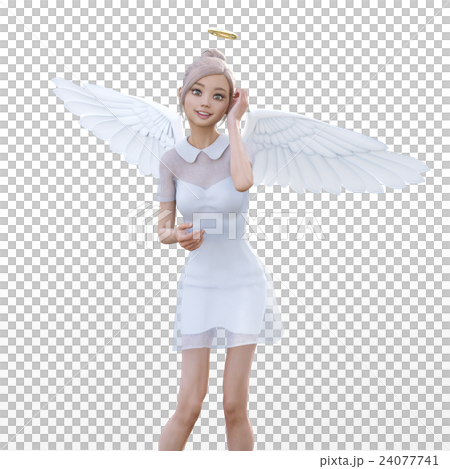 Pose a cute angel perming3DCG illustrations material Pose a cute angel perming3DCG illustrations material 24077741