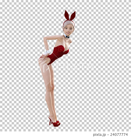 可愛いバニーガール　perming3DCGイラスト素材 24077774