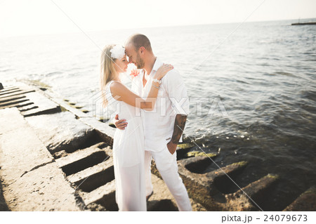 happy just married young wedding couple happy just married young wedding couple 24079673