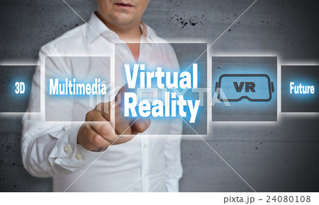 virtual reality touchscreen concept background 24080108
