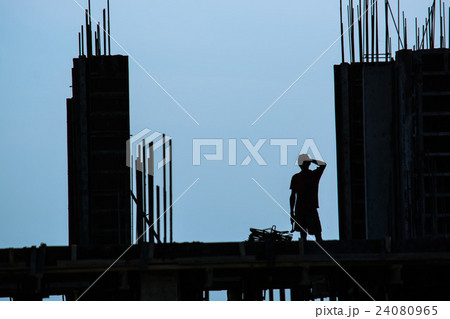 Silhouette of construction worker Silhouette of construction worker 24080965