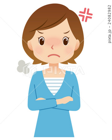 女性 主婦 表情 怒りのイラスト素材 2409