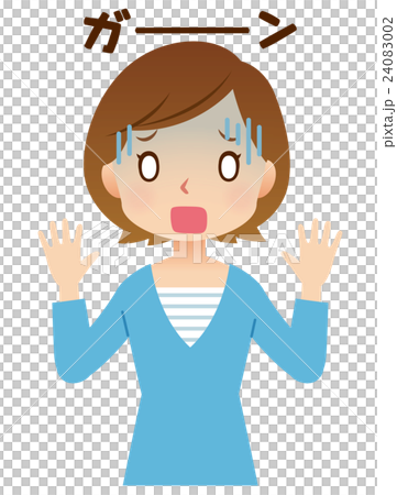 Female housewife look surprised Female housewife look surprised 24083002