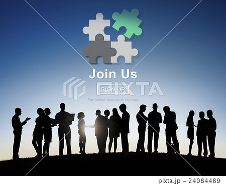 Puzzle Connect Teamwork Website Online Concept 24084489