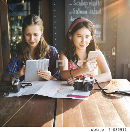 Girls Friendship Hangout Traveling Holiday Photography Concept 24086951