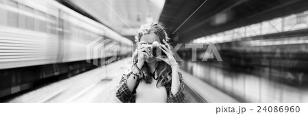 Girl Adventure Hangout Traveling Holiday Photography Concept Girl Adventure Hangout Traveling Holiday Photography Concept 24086960