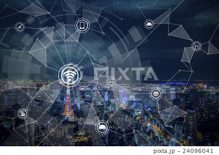 モノのインターネット（IoT,Internet of things）アブストラクトイメージ 24096041