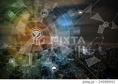 モノのインターネット（IoT,Internet of things）アブストラクトイメージ 24096042