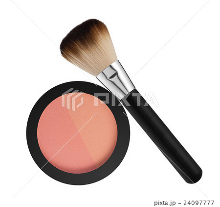 two color blush in black box and brush isolated 24097777