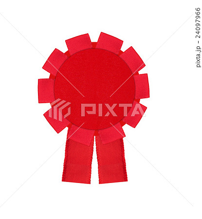 red award winning ribbon rosette isolated on white 24097966