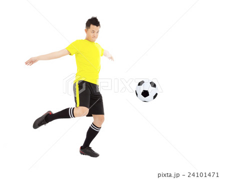 Soccer Player Kicking Ball 24101471
