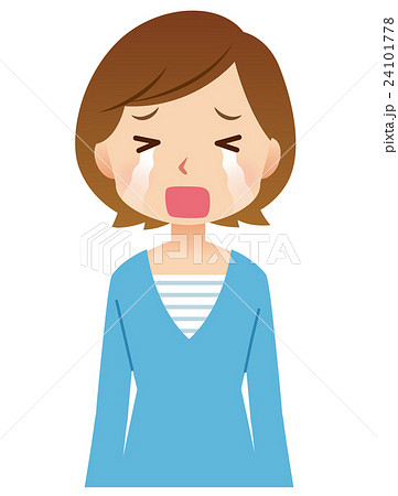 女性 主婦 表情 泣き顔のイラスト素材 24101778 Pixta