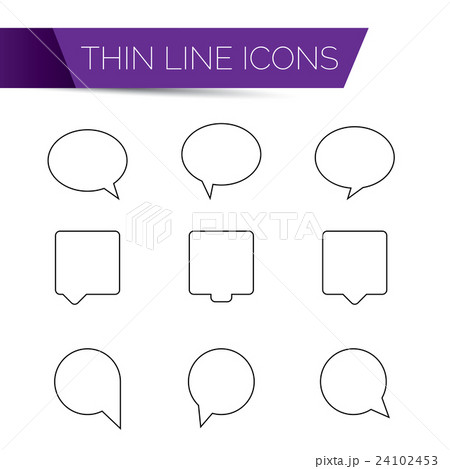 thin line art icons - speech bubble set thin line art icons - speech bubble set 24102453