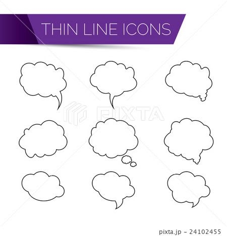 thin line art icons - speech bubble set thin line art icons - speech bubble set 24102455