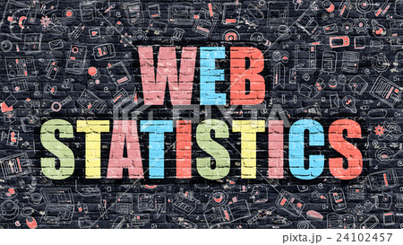 Multicolor Web Statistics on Dark Brickwall Multicolor Web Statistics on Dark Brickwall 24102457