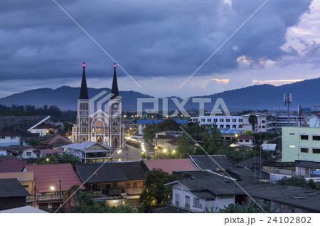 Roman Catholic Church at sunset, Chanthaburi Roman Catholic Church at sunset, Chanthaburi 24102802