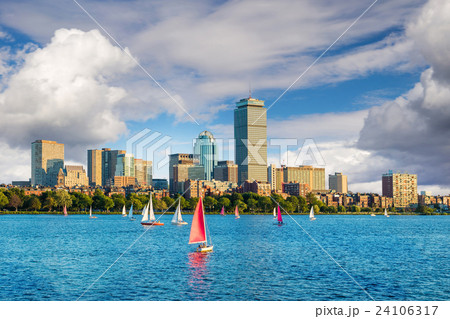View of Boston Massachusetts Skyline 24106317