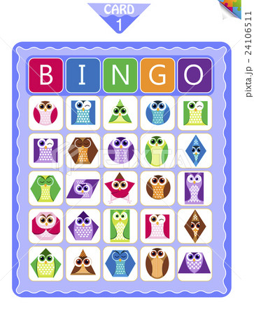 Bingo shapes in the form of owls Bingo shapes in the form of owls 24106511