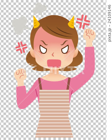 女性　主婦　表情　怒り 24109146