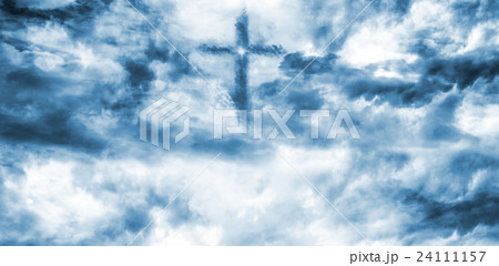 Cross religion symbol shape in the sky Cross religion symbol shape in the sky 24111157